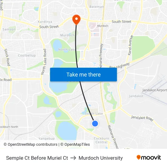 Semple Ct Before Muriel Ct to Murdoch University map