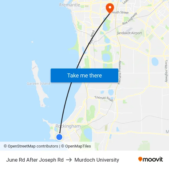 June Rd After Joseph Rd to Murdoch University map