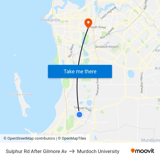 Sulphur Rd After Gilmore Av to Murdoch University map