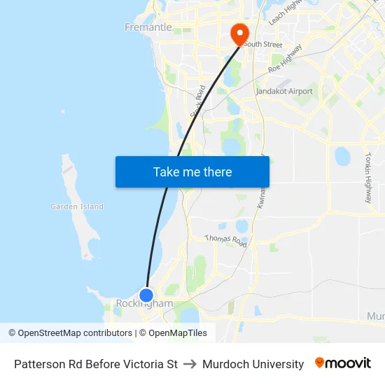 Patterson Rd Before Victoria St to Murdoch University map