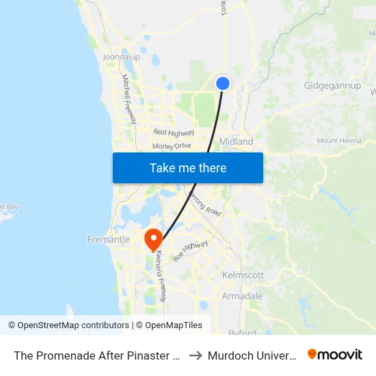 The Promenade   After Pinaster Pde to Murdoch University map