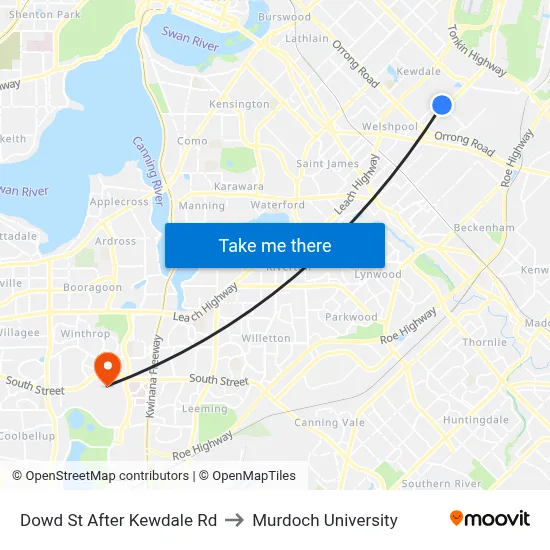 Dowd St After Kewdale Rd to Murdoch University map