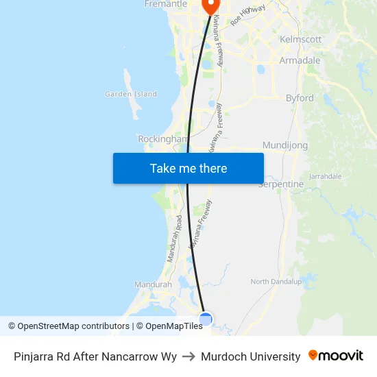 Pinjarra Rd After Nancarrow Wy to Murdoch University map