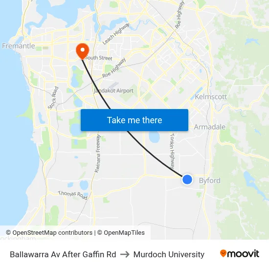 Ballawarra Av After Gaffin Rd to Murdoch University map
