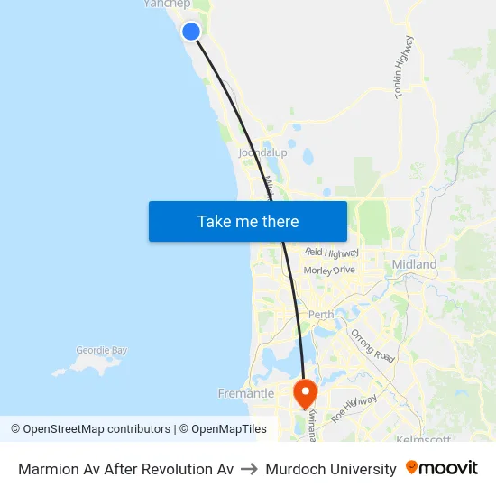 Marmion Av After Revolution Av to Murdoch University map