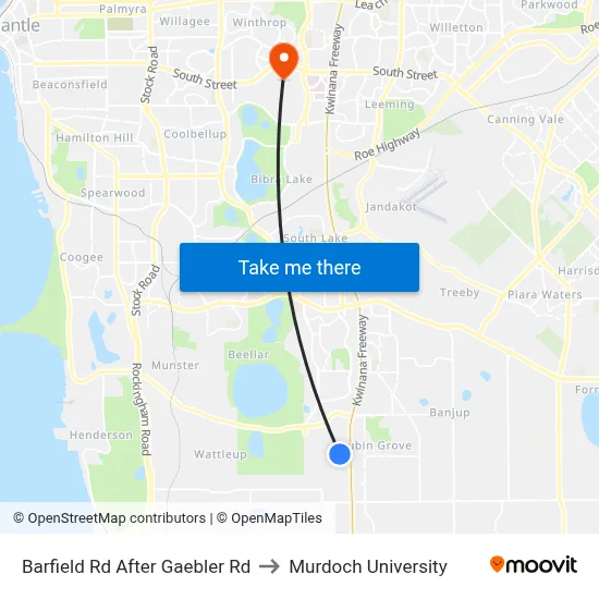 Barfield Rd After Gaebler Rd to Murdoch University map