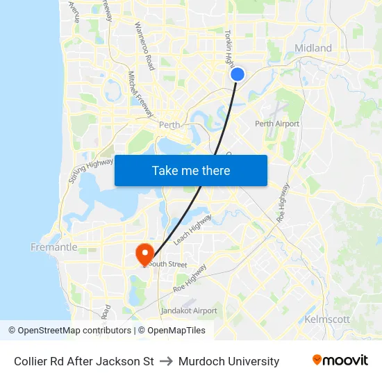 Collier Rd After Jackson St to Murdoch University map