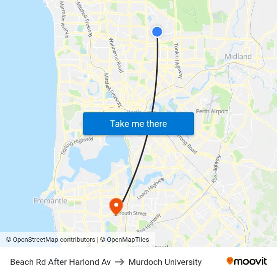 Beach Rd After Harlond Av to Murdoch University map