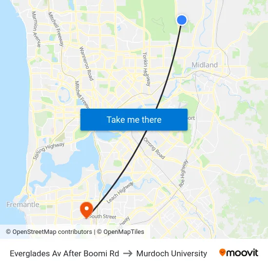 Everglades Av After Boomi Rd to Murdoch University map