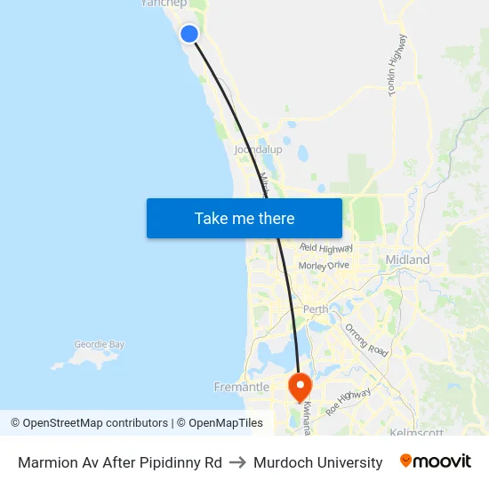 Marmion Av After Pipidinny Rd to Murdoch University map