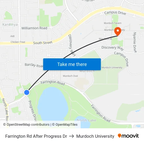 Farrington Rd After Progress  Dr to Murdoch University map