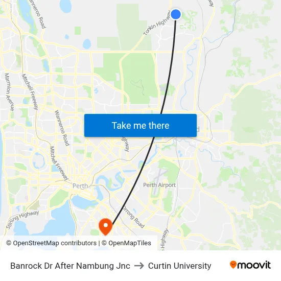 Banrock Dr After Nambung Jnc to Curtin University map