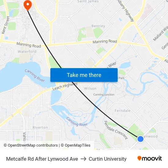 Metcalfe Rd After Lynwood Ave to Curtin University map
