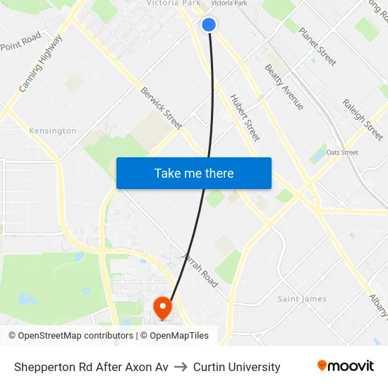 Shepperton Rd After Axon Av to Curtin University map