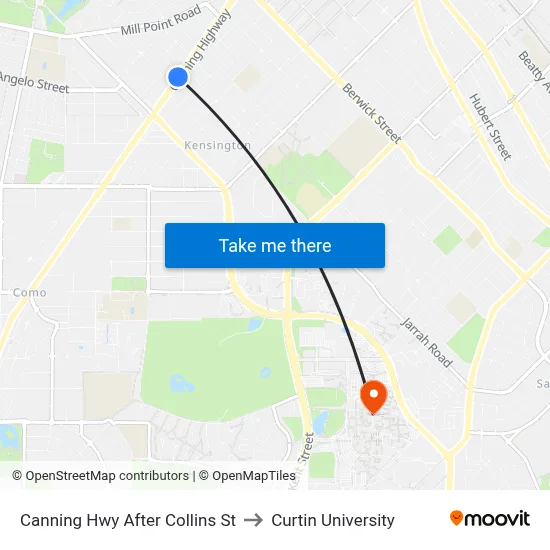 Canning Hwy After Collins St to Curtin University map