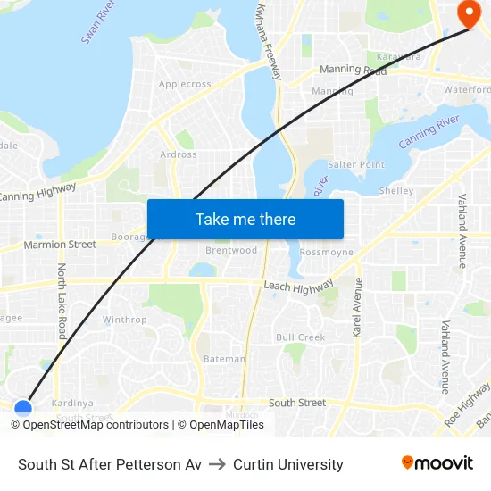 South St After Petterson Av to Curtin University map