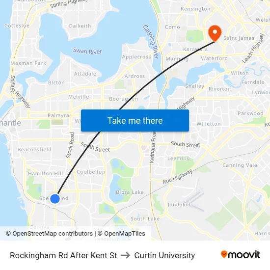 Rockingham Rd After Kent St to Curtin University map