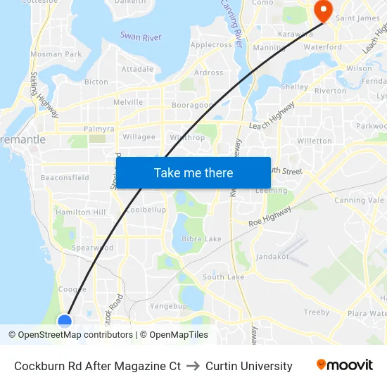 Cockburn Rd After Magazine Ct to Curtin University map