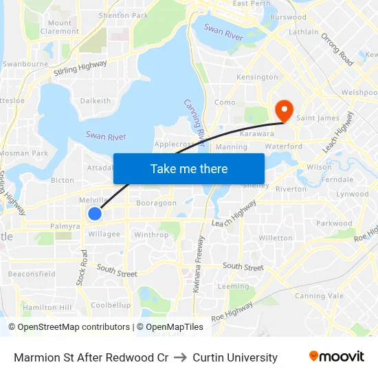 Marmion St After Redwood Cr to Curtin University map