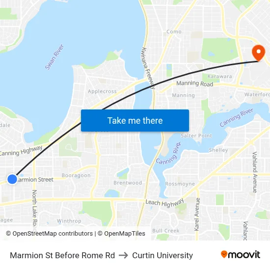 Marmion St Before Rome Rd to Curtin University map