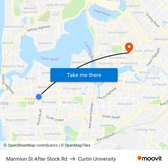 Marmion St After Stock Rd to Curtin University map