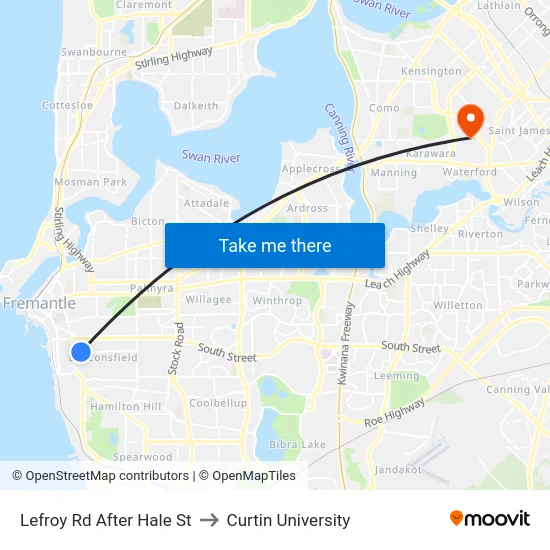 Lefroy Rd After Hale St to Curtin University map
