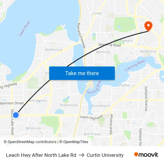 Leach Hwy After North Lake Rd to Curtin University map
