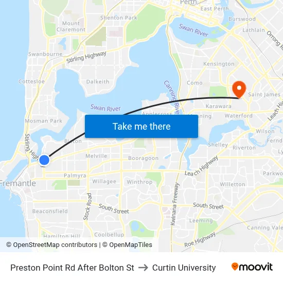 Preston Point Rd After Bolton St to Curtin University map