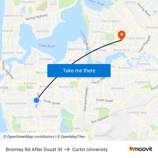 Bromley Rd After Doust St to Curtin University map
