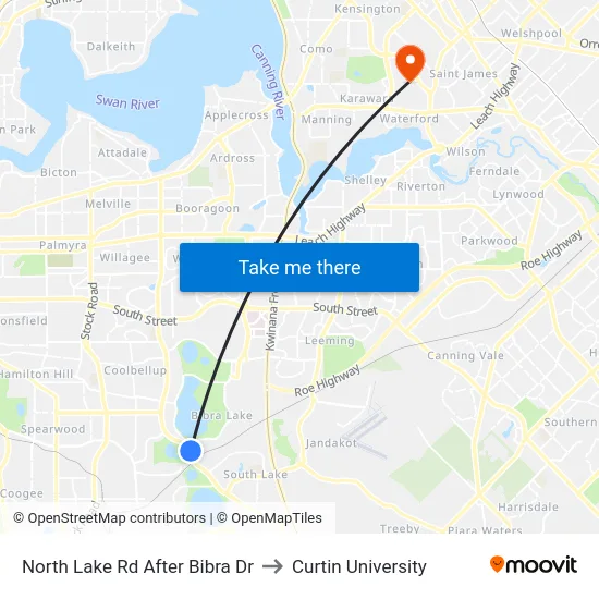 North Lake Rd After Bibra Dr to Curtin University map