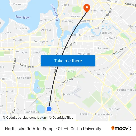 North Lake Rd After Semple Ct to Curtin University map