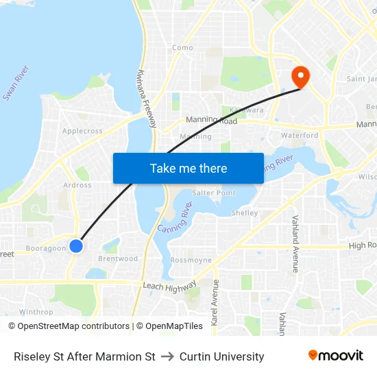 Riseley St After Marmion St to Curtin University map