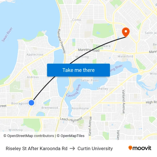 Riseley St After Karoonda Rd to Curtin University map