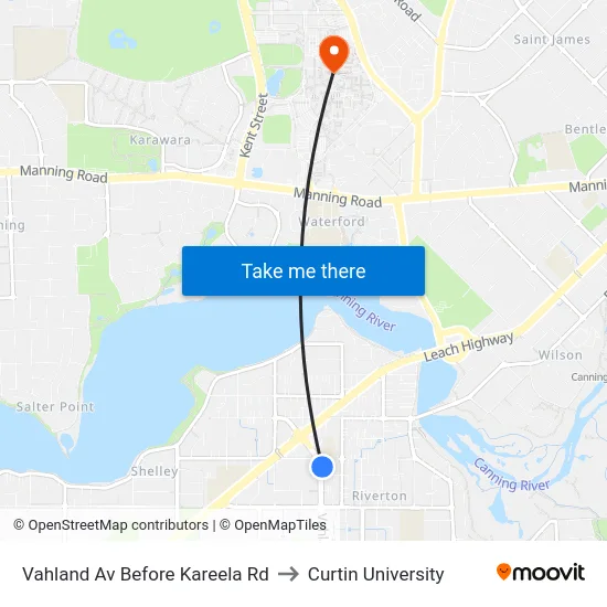 Vahland Av Before Kareela Rd to Curtin University map