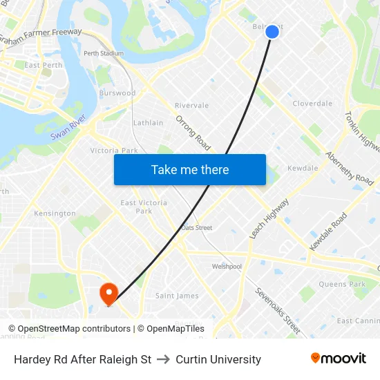 Hardey Rd After Raleigh St to Curtin University map