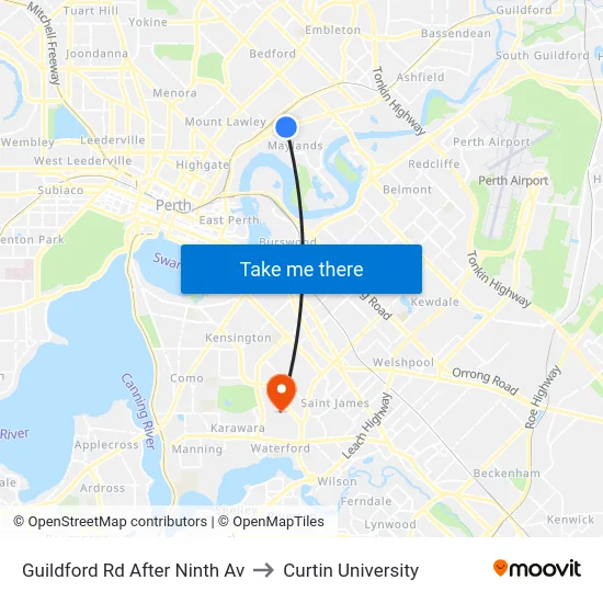 Guildford Rd After Ninth Av to Curtin University map