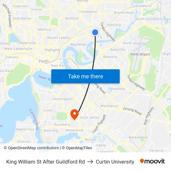 King William St After Guildford Rd to Curtin University map