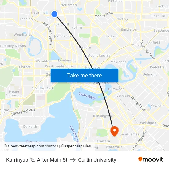 Karrinyup Rd After Main St to Curtin University map