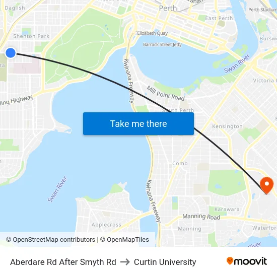 Aberdare Rd After Smyth Rd to Curtin University map