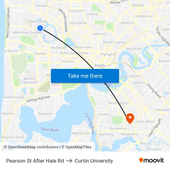 Pearson St After Hale Rd to Curtin University map