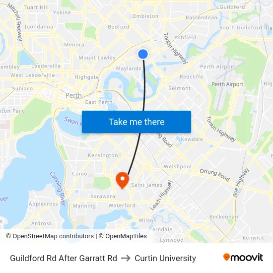 Guildford Rd After Garratt Rd to Curtin University map