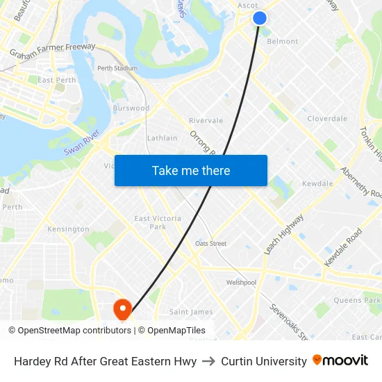 Hardey Rd After Great Eastern Hwy to Curtin University map