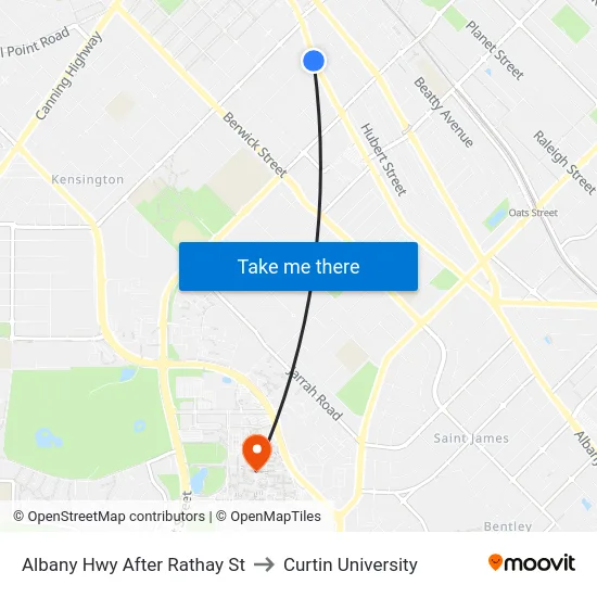 Albany Hwy After Rathay St to Curtin University map