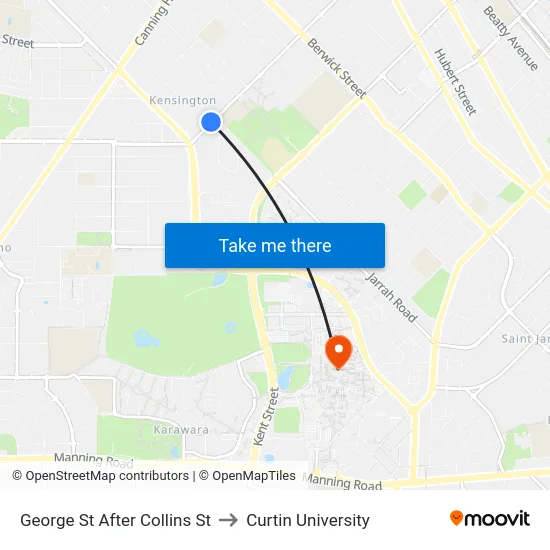 George St After Collins St to Curtin University map