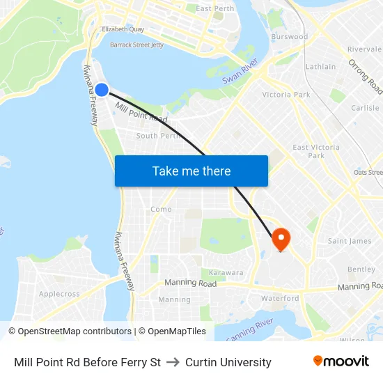 Mill Point Rd Before Ferry St to Curtin University map