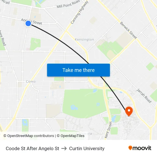 Coode St After Angelo St to Curtin University map
