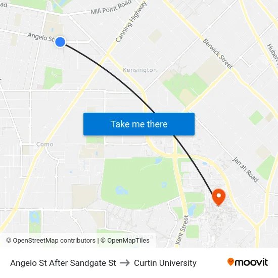 Angelo St After Sandgate St to Curtin University map