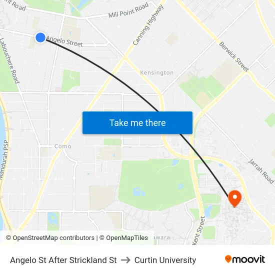 Angelo St After Strickland St to Curtin University map