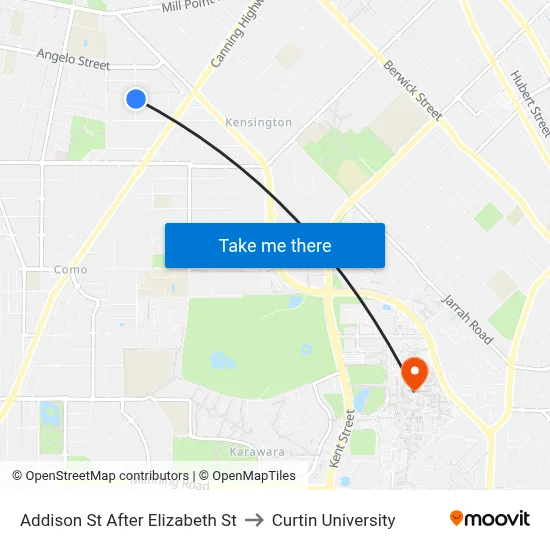 Addison St After Elizabeth St to Curtin University map