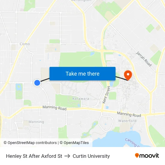 Henley St After Axford St to Curtin University map